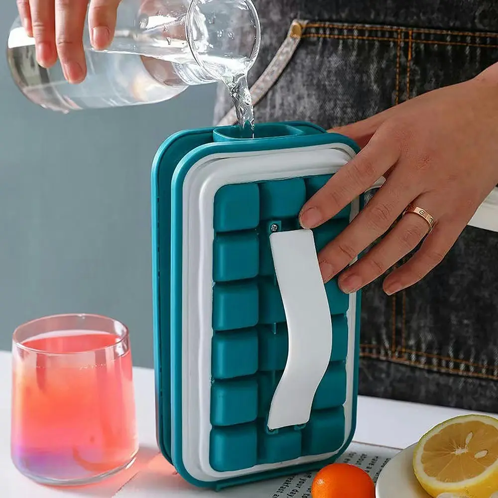 18 Grids Ice Cube Tray 2 In 1 Portable Ice Cube Maker Kettle Ice Cube Molds