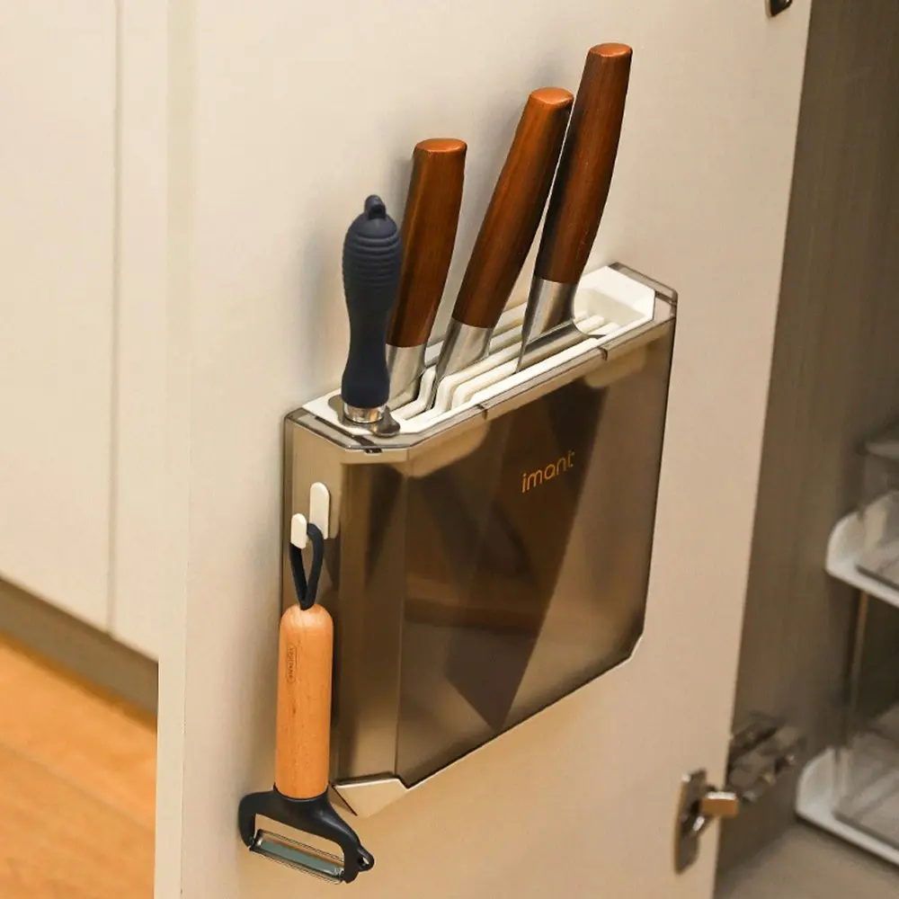 Plastic Kitchen Knife Storage Block Wall Mounted Knife Holder Storage Rack