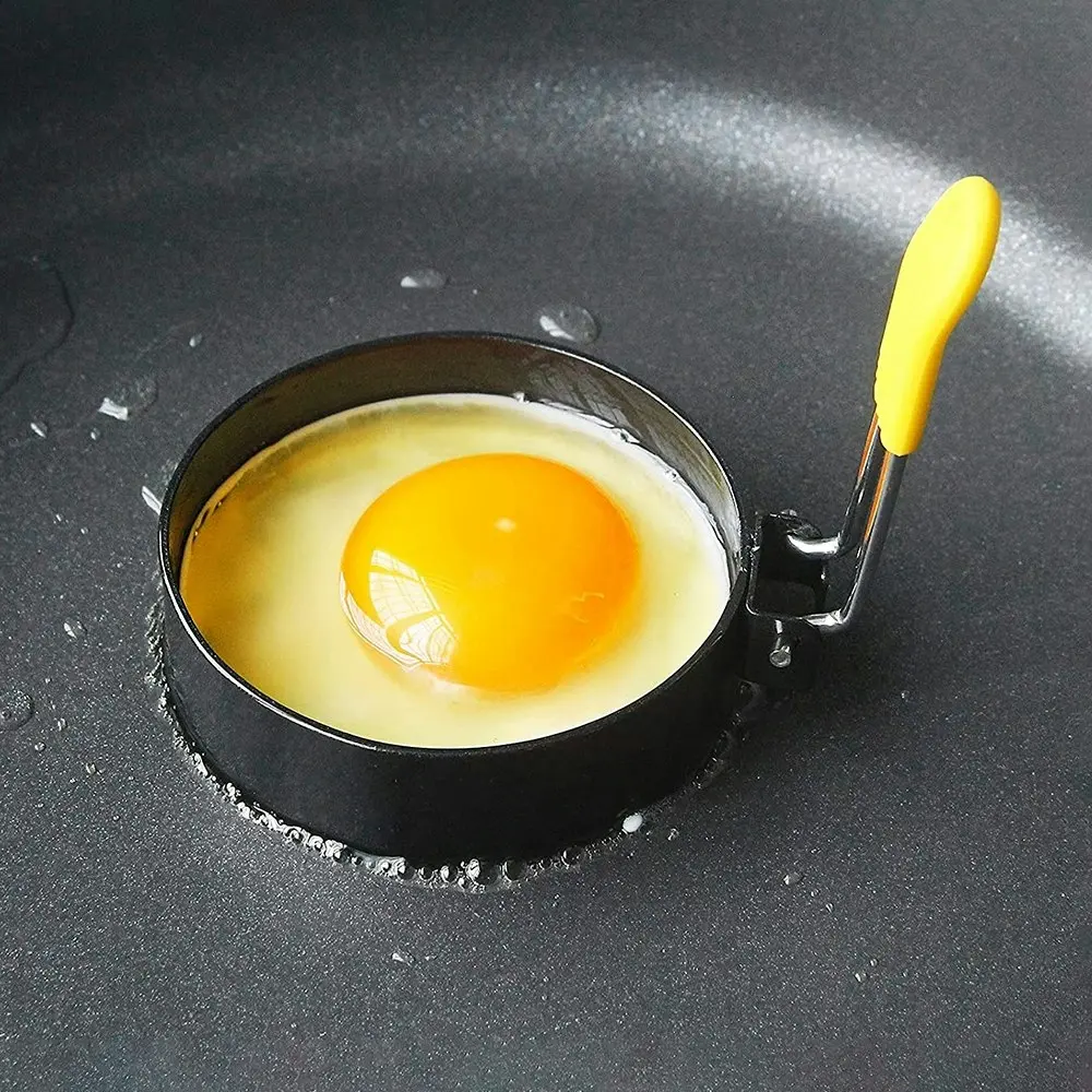 4 Pack Round Fried Egg Molds Pancake Molds-black