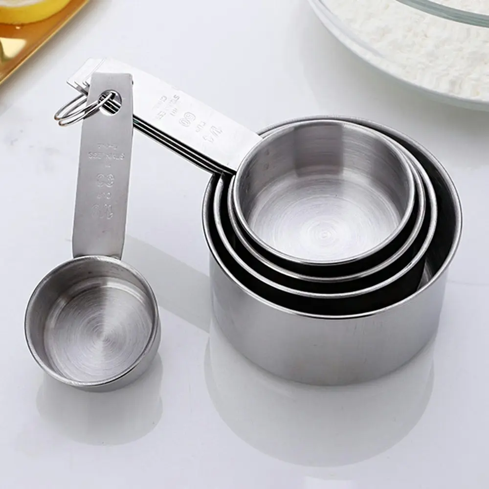 5 pcs Stainless steel measuring cup set kitchen measuring spoon with scale