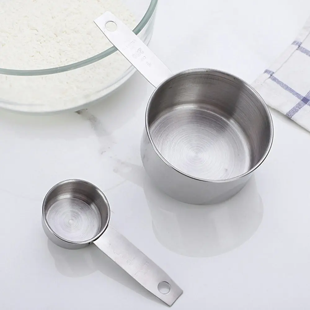 5 pcs Stainless steel measuring cup set kitchen measuring spoon with scale