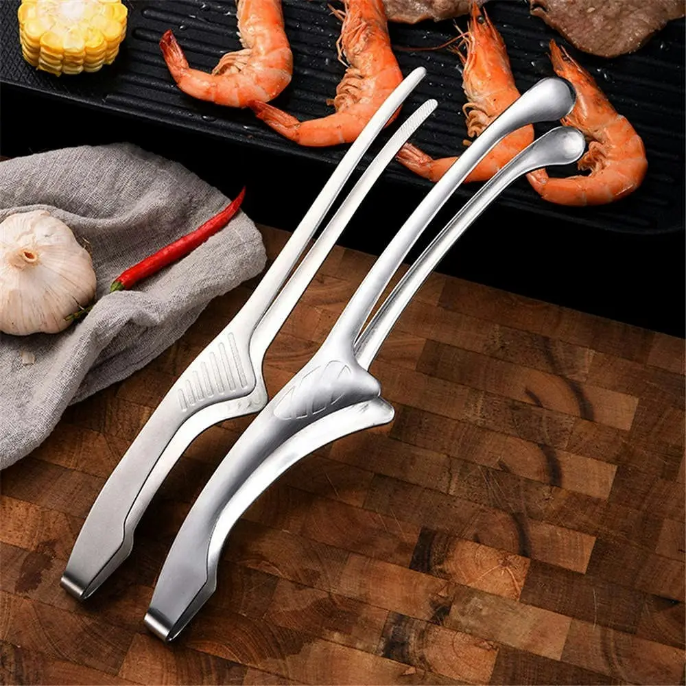 4 Pack Stainless Steel Grill Tongs Korean Japanese BBQ Steak Tongs