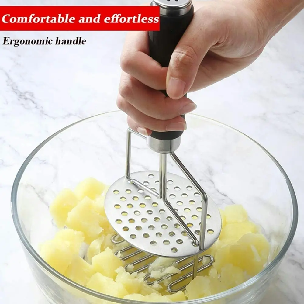 Double layer potato masher mash potato wave crusher-Sliver