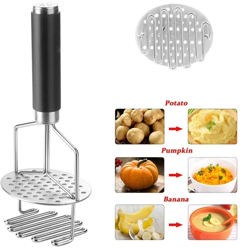 Double layer potato masher mash potato wave crusher-Sliver