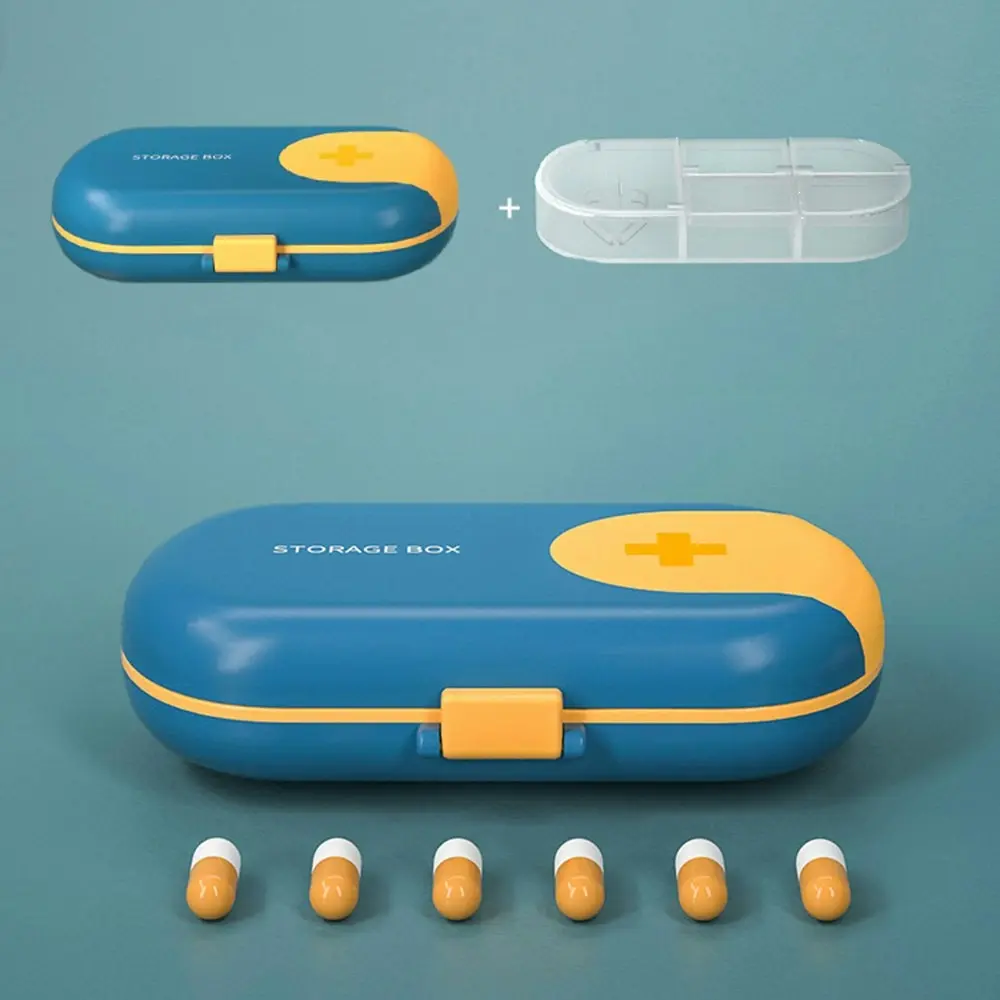 3 Pcs Portable Travel Pill Case Pill Box With Pill Cutter Organizer