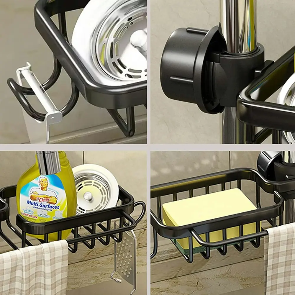 Kitchen Sink Drain Rack Sponge Storage Faucet Holder Soap Drainer ShelfOrganizer