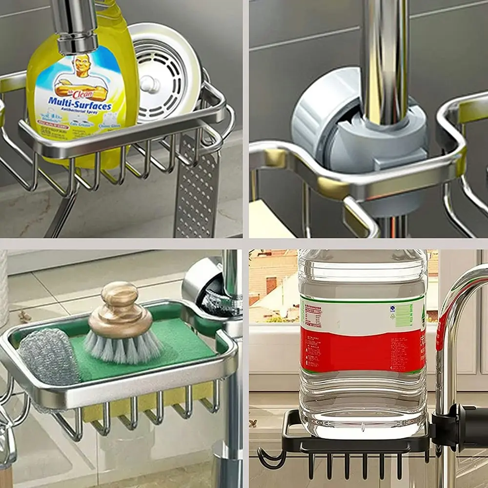 Kitchen Sink Drain Rack Sponge Storage Faucet Holder Soap Drainer ShelfOrganizer