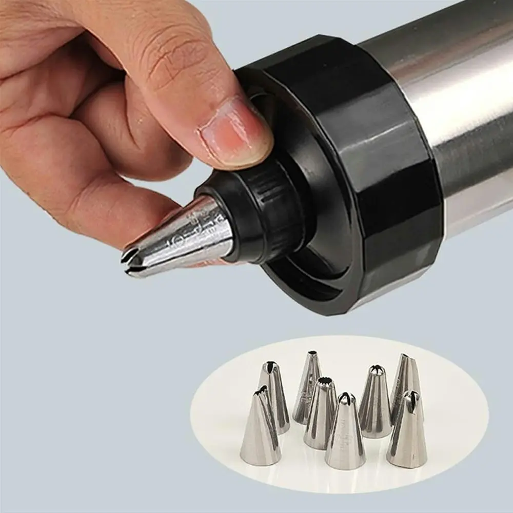 Stainless Steel Cookie Press Gun Kit For DIY Biscuit Cookie Making And Cake-Sliver