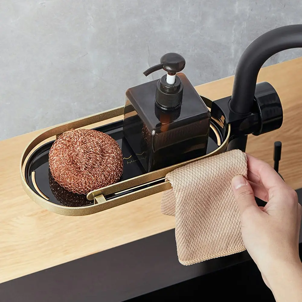 Faucet storage rack kitchen bathroom sink sponge cloth drain rack