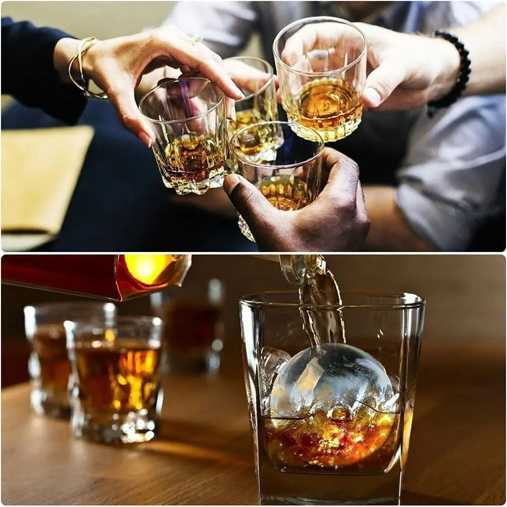 4 Pack Round Ice Cube Mold Ice Ball Maker Mold Sphere Ice Cube Mold For Whiskey