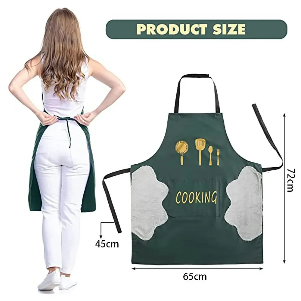 4 Pack Kitchen Apron with Pocket Unisex Chef Waterproof Hand-wiping Apron