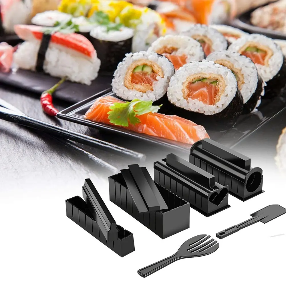 10 Pack DIY Sushi Making Kit Roll Sushi Maker Rice Roll Mold Kitchen Sushi Tools