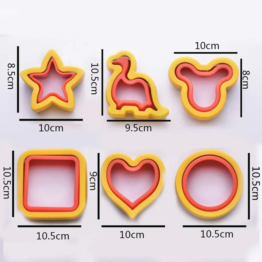 6Pcs Sandwich Cutter And Sealer Set Decruster Sandwich Maker Cookie Molds