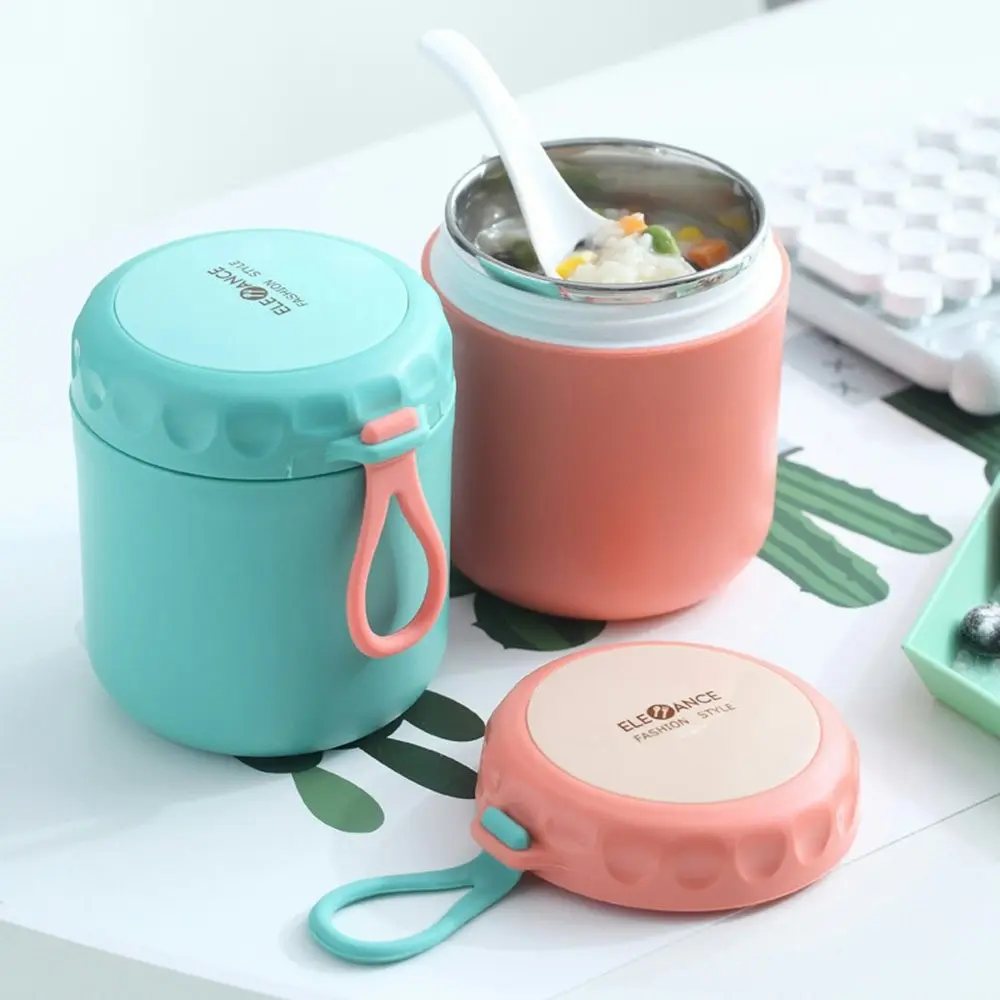 2Pcs Stainless Steel Breakfast Mug Portable Insulation Lunch Box Container