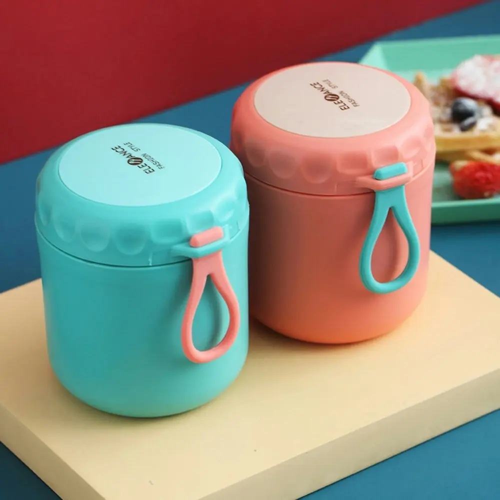 2Pcs Stainless Steel Breakfast Mug Portable Insulation Lunch Box Container