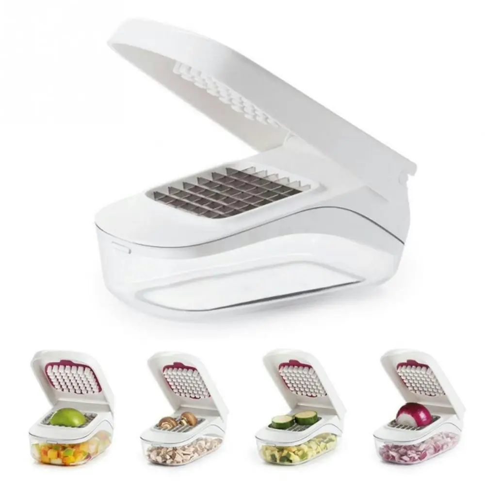 Vegetable and onion chopper with easy pour opening