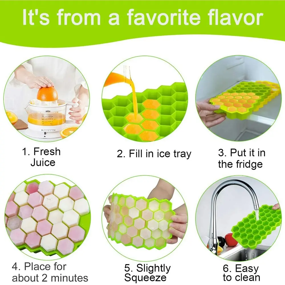 3pcs Honeycomb Ice Cube Trays Silicone Ice cube Mold