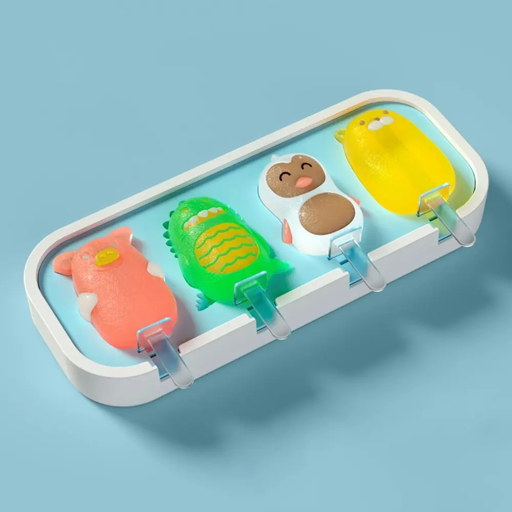 3Pcs Silicone ice cream mold ice cream DIY mold popsicle mold-Green+Blue+Yellow