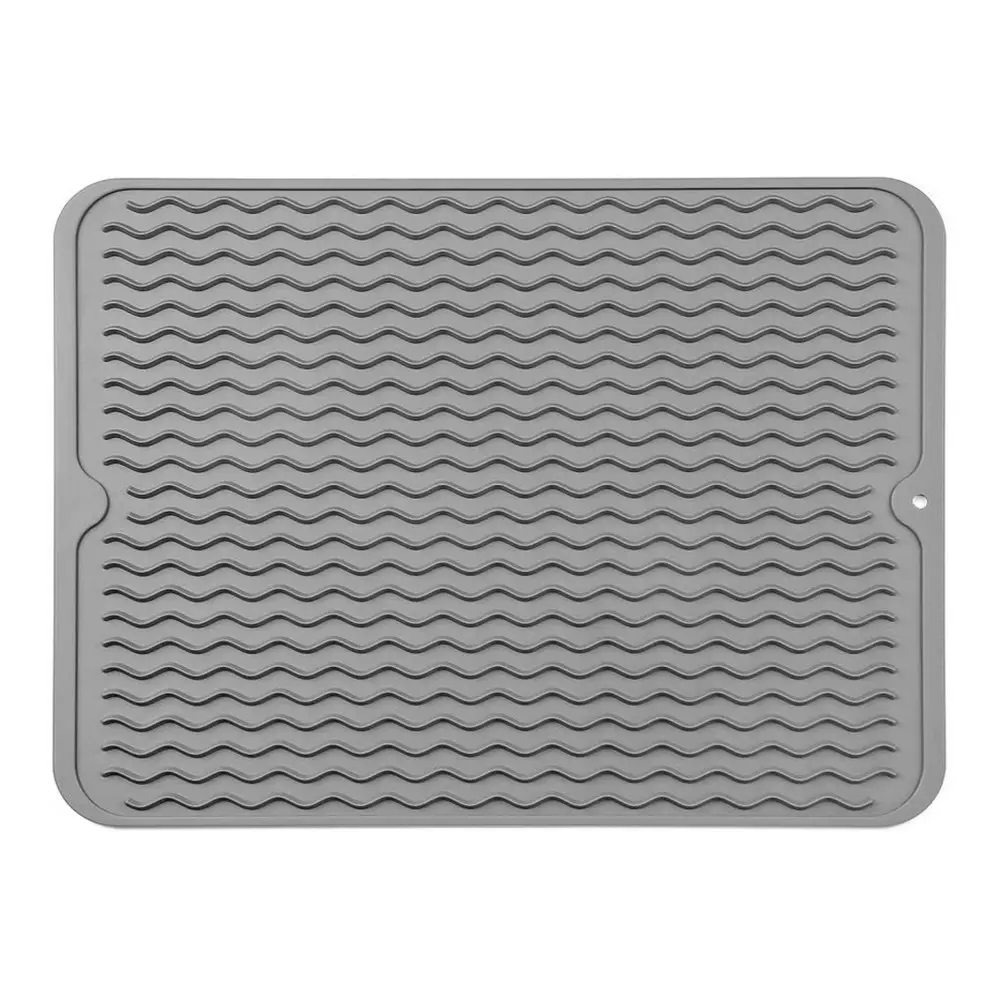 2 Pcs Silicone Dish Drying Mat Heat Resistant Sink Mat Dish Draining Mat