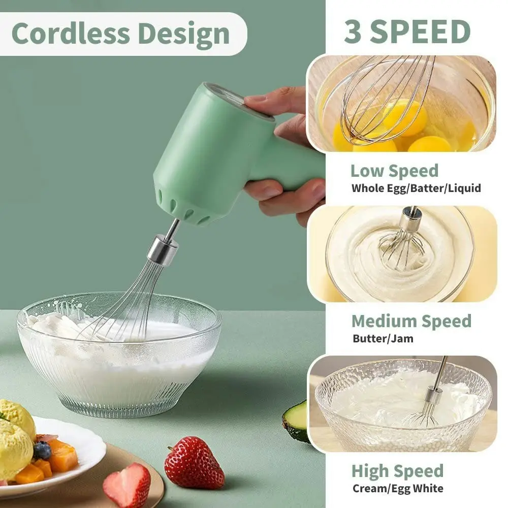 USB Electric Mixer with Food Chopper Garlic Chopper Meat Grinder Egg Beater