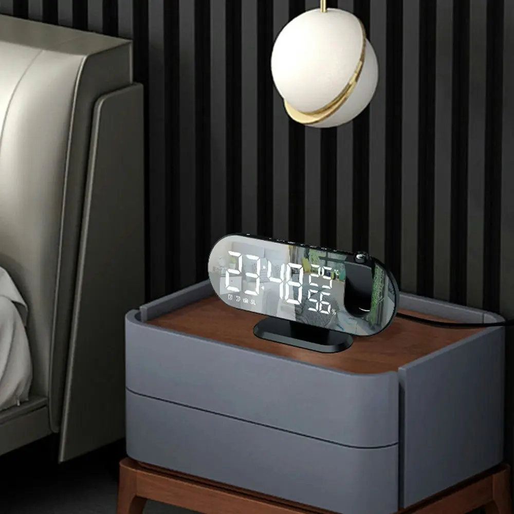 LED Digital Projection Alarm Clock with Projection FM Radio Time Projector