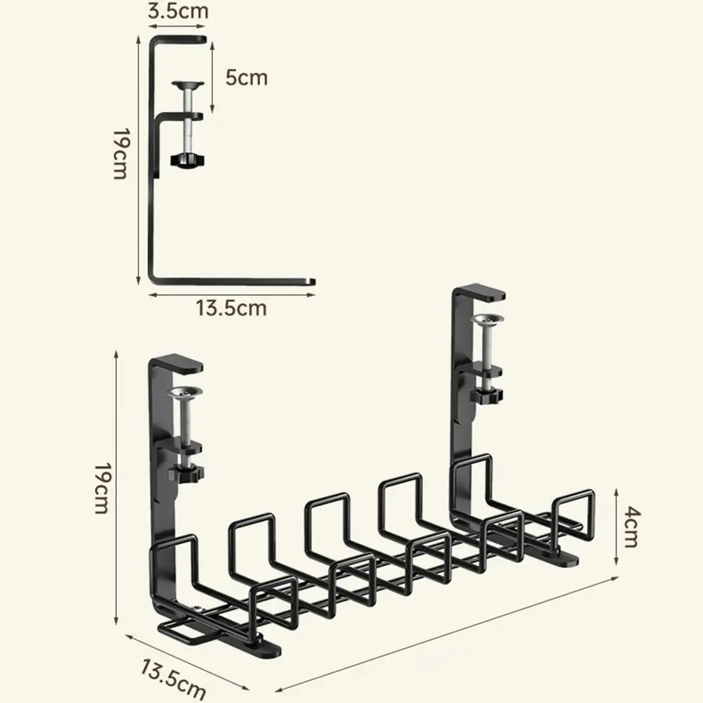 Adjustable and Removable Desks Cable Management Tray Matches Most Office Desks