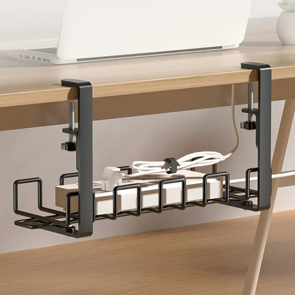 Adjustable and Removable Desks Cable Management Tray Matches Most Office Desks