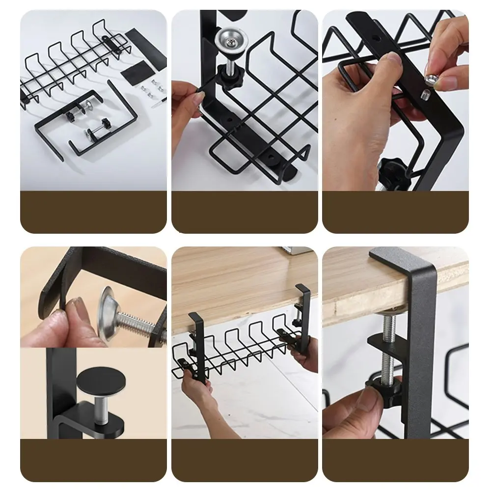 Adjustable and Removable Desks Cable Management Tray Matches Most Office Desks