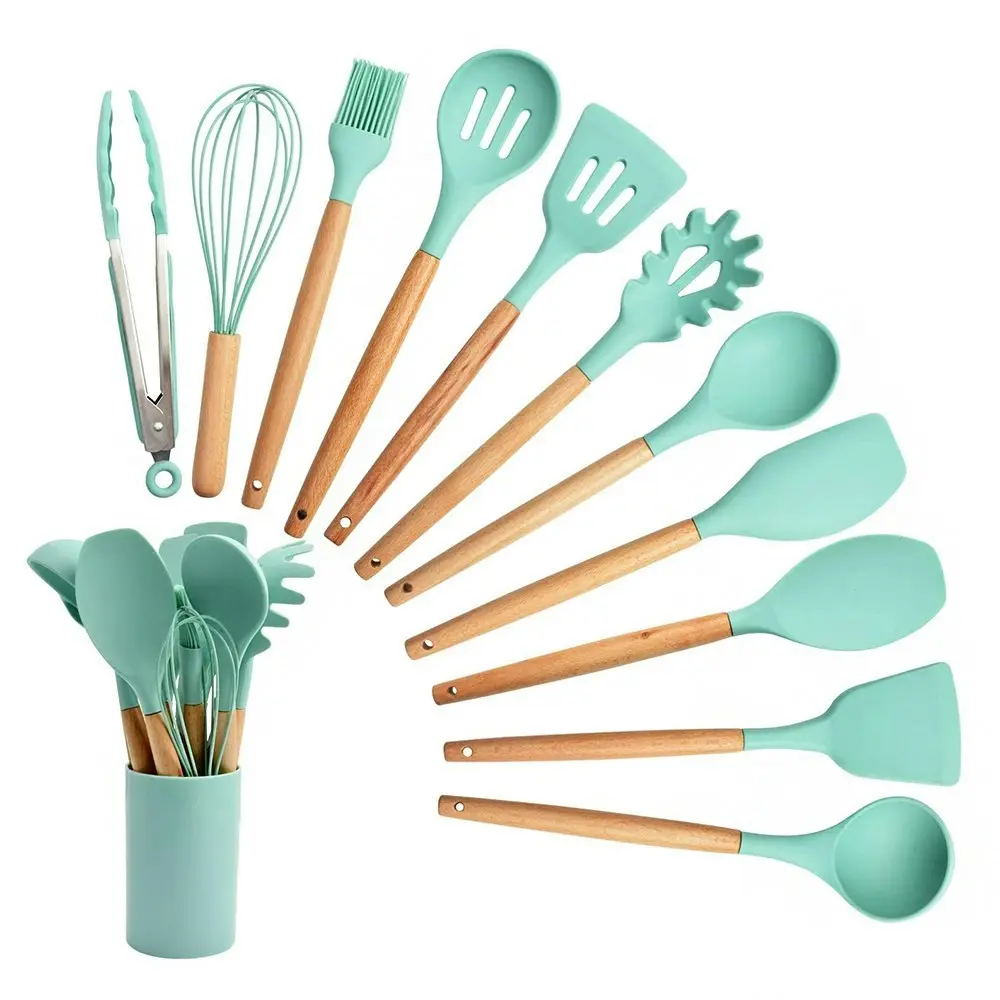 12 Pack Silicone Heat-Resistant Non-Stick Kitchen Utensils Cooking Tools