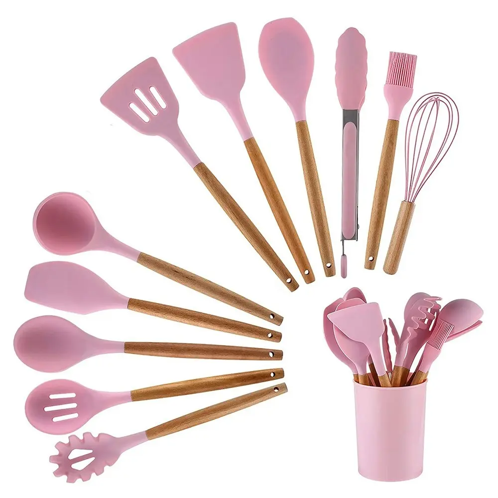 12 Pack Silicone Heat-Resistant Non-Stick Kitchen Utensils Cooking Tools