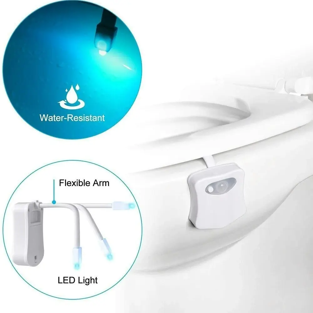 Toilet Light with Motion Sensor LED 8 Colors Changing Light Bathroom Night Light