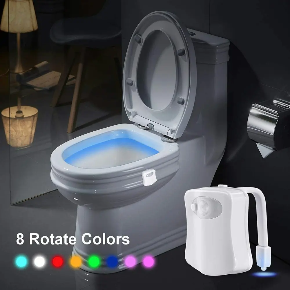 Toilet Light with Motion Sensor LED 8 Colors Changing Light Bathroom Night Light