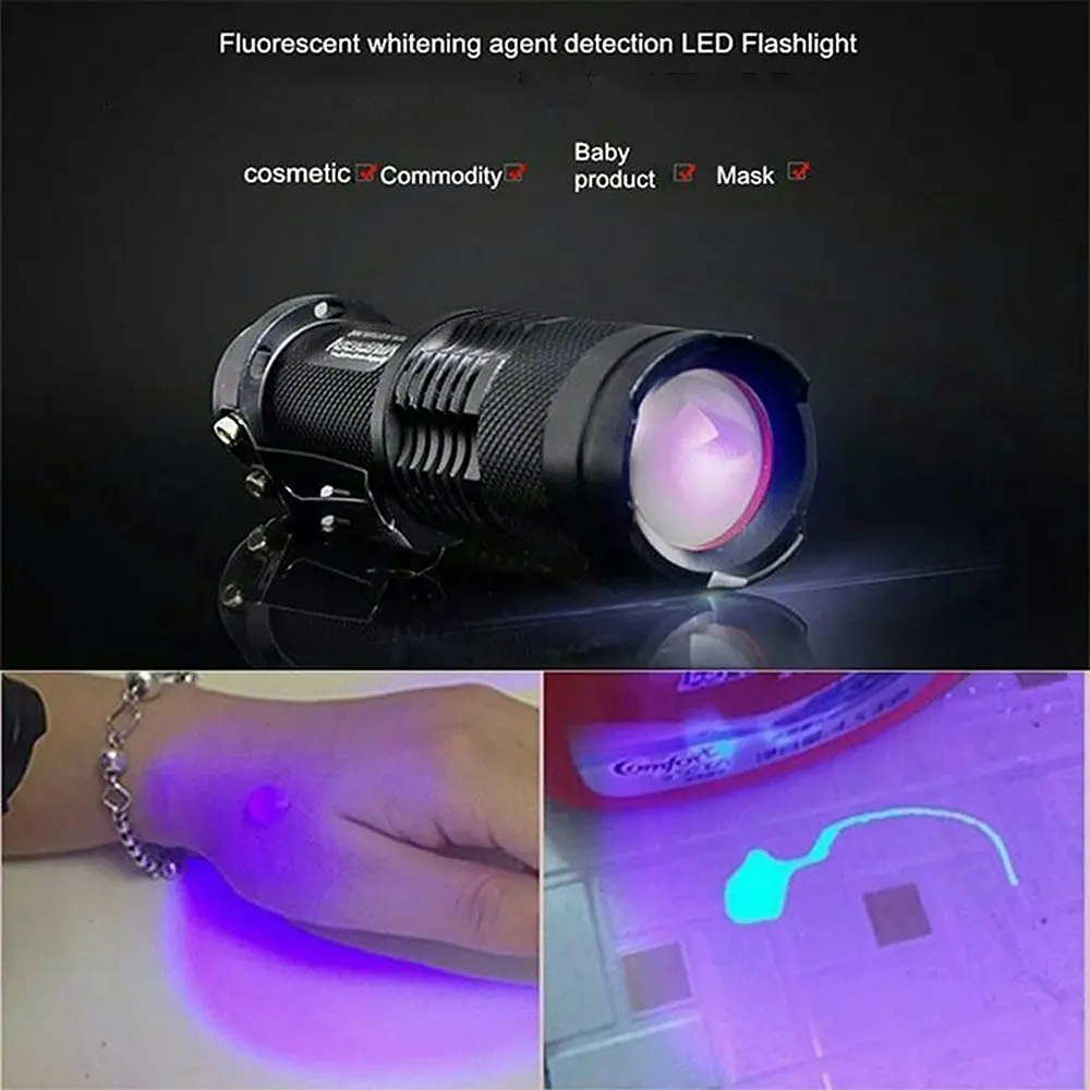 UV Ultra Violet LED Flashlight-Black