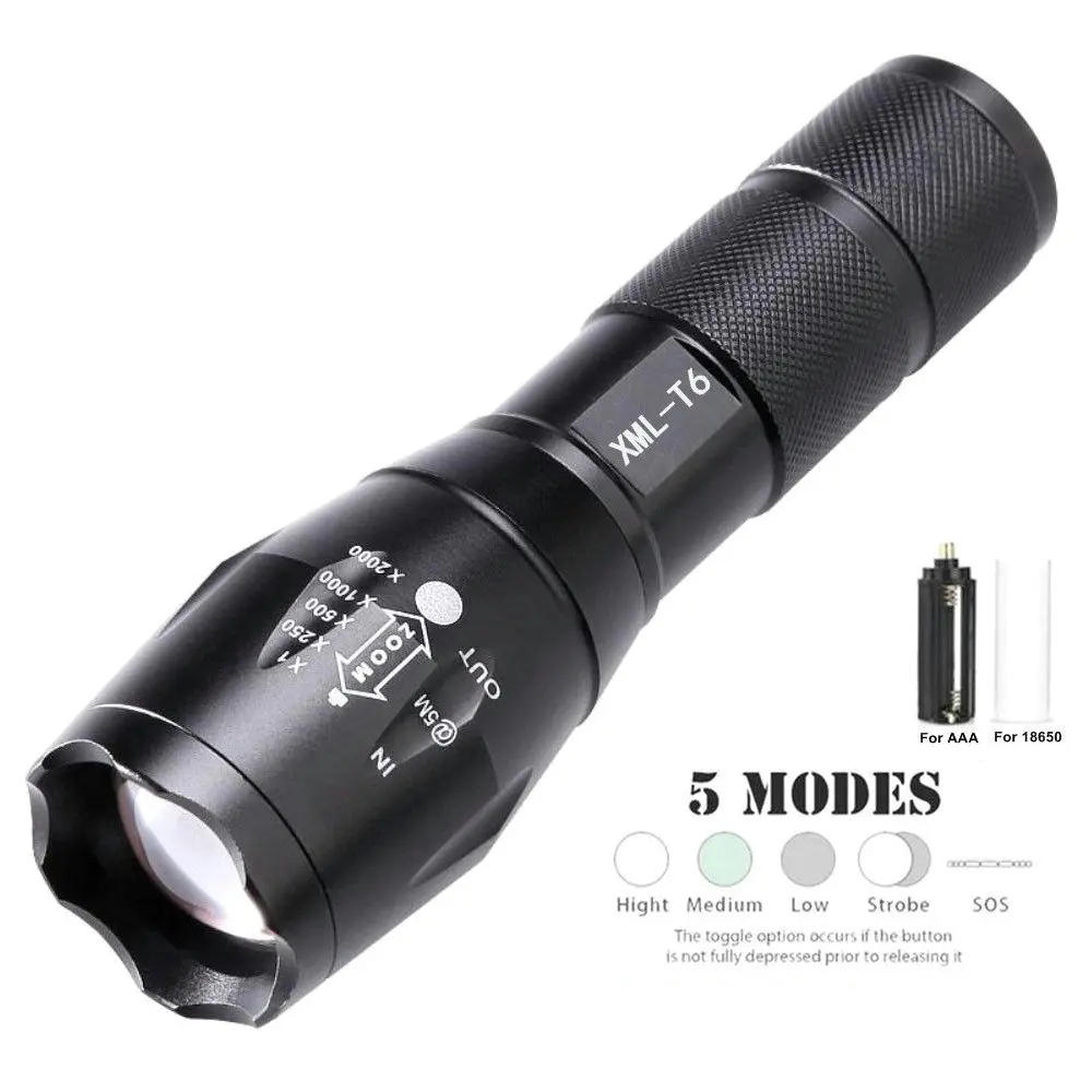 LED Military Waterproof High Powered Flashlight