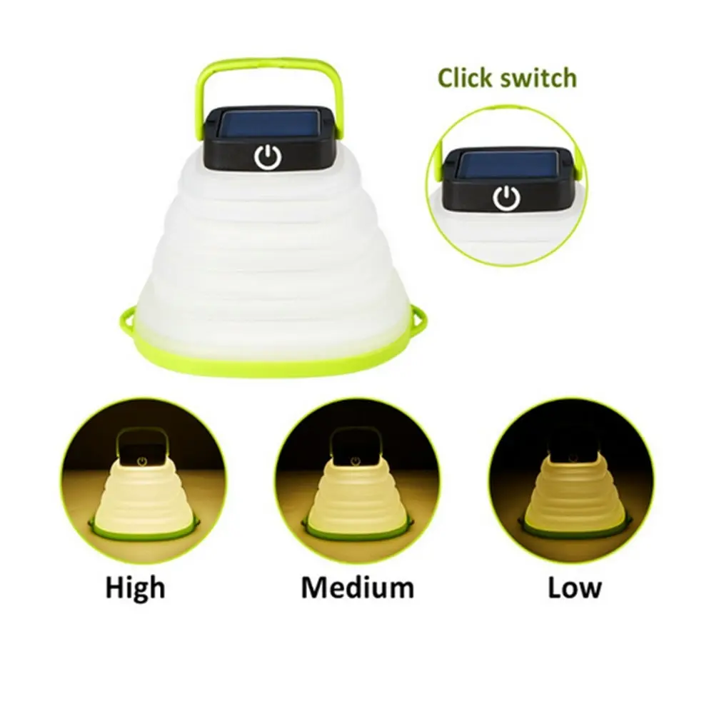 Portable Solar Camping Lights Collapsible Light with 3 Brightness Levels