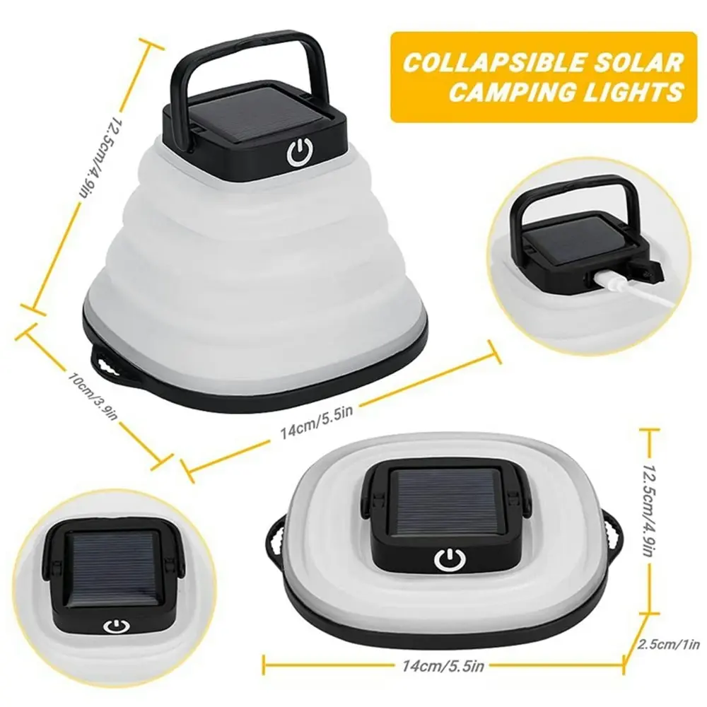 Portable Solar Camping Lights Collapsible Light with 3 Brightness Levels