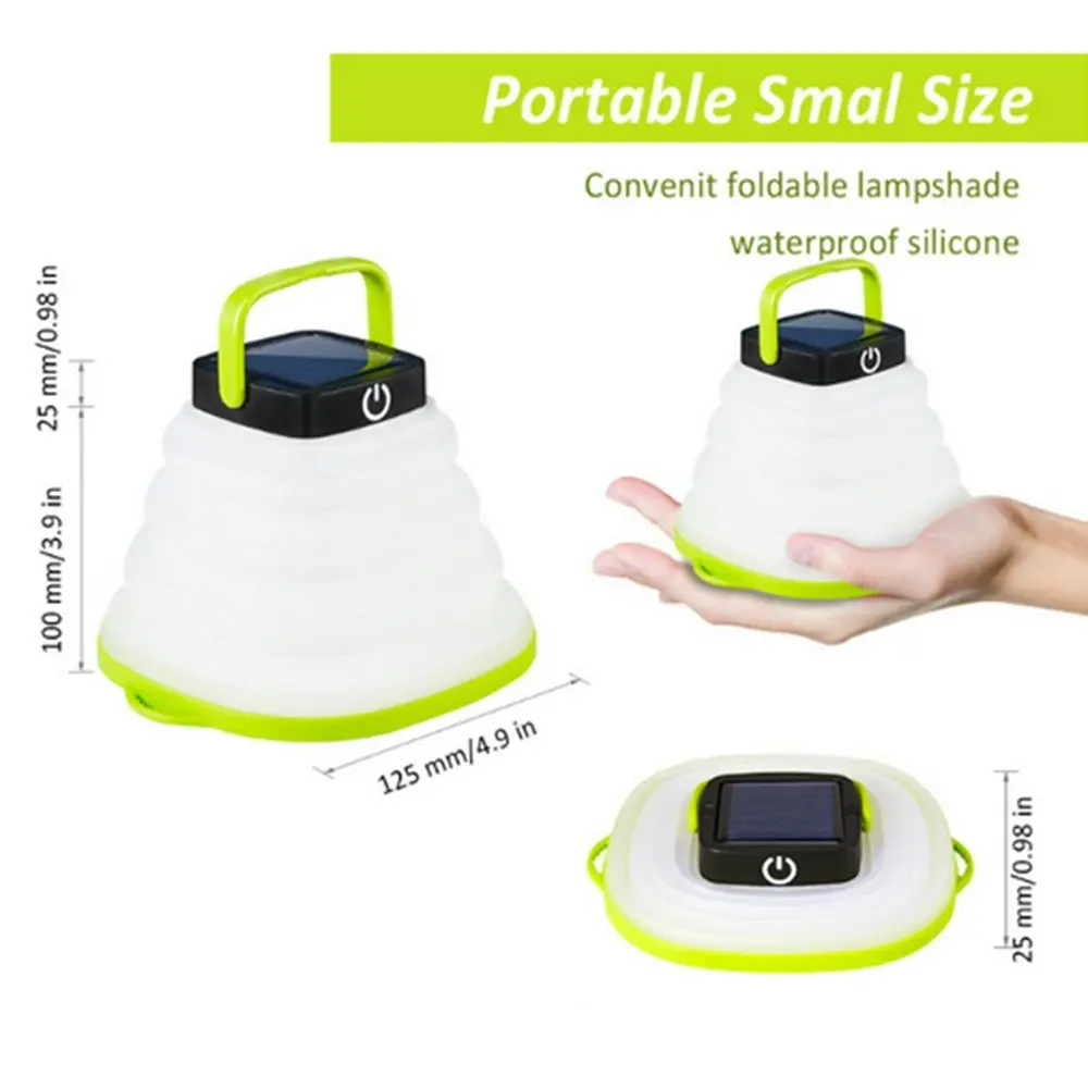 Portable Solar Camping Lights Collapsible Light with 3 Brightness Levels