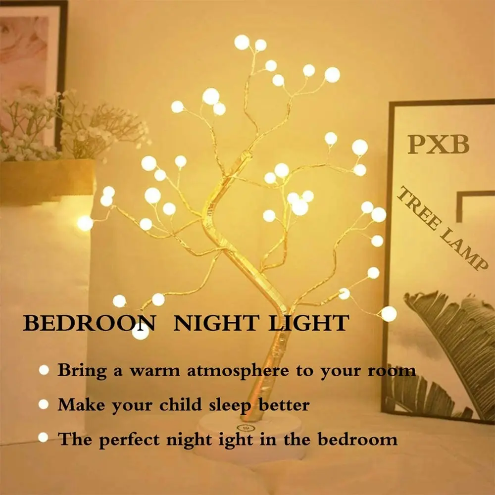 Tabletop Bonsai Tree Light DIY Artificial Pearl Tree Light