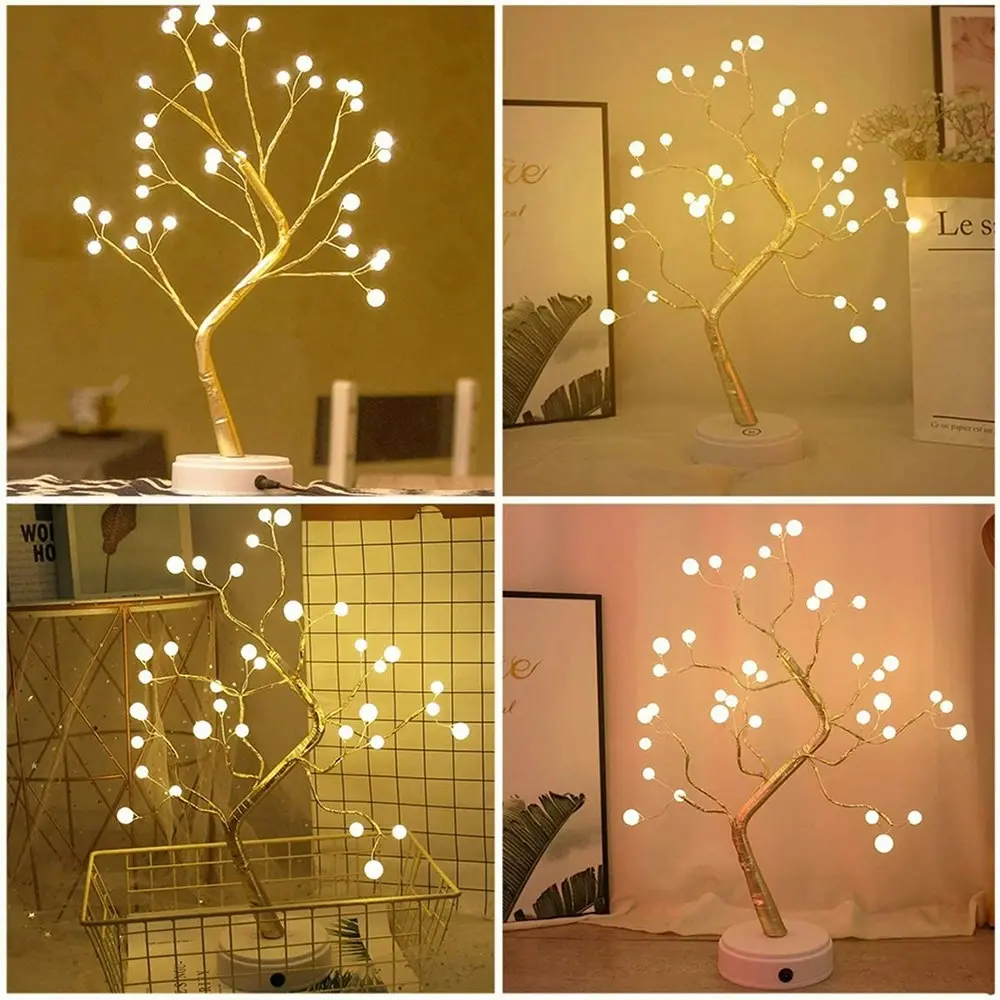 Tabletop Bonsai Tree Light DIY Artificial Pearl Tree Light