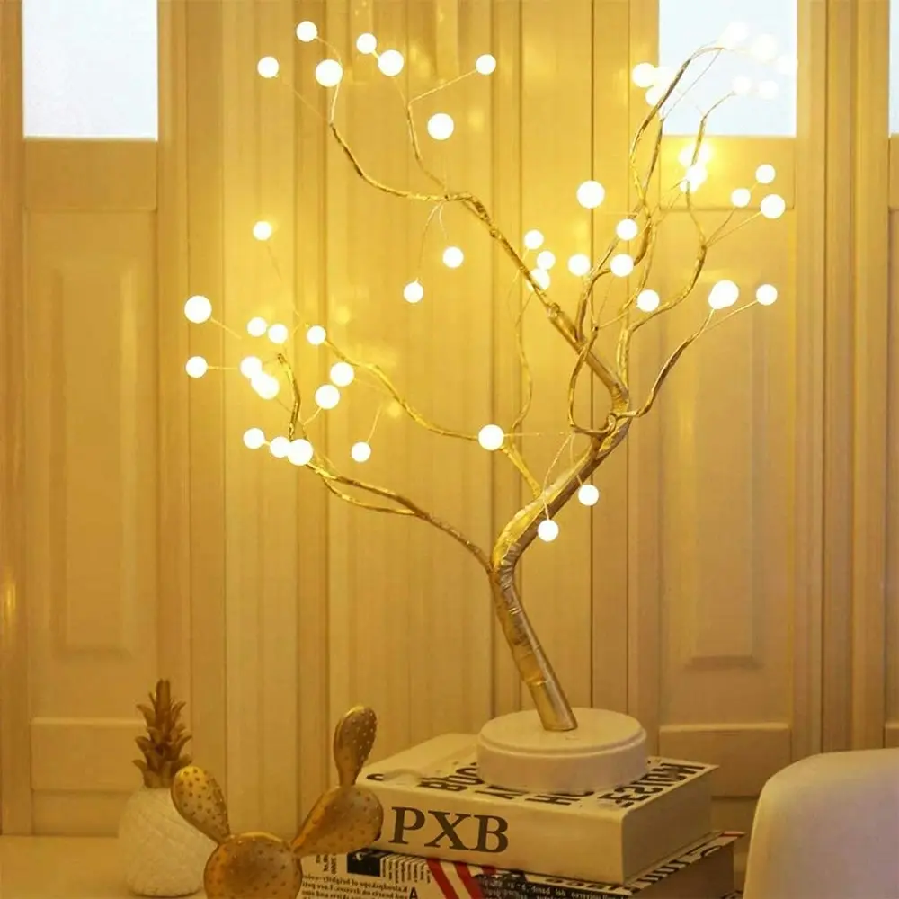 Tabletop Bonsai Tree Light DIY Artificial Pearl Tree Light