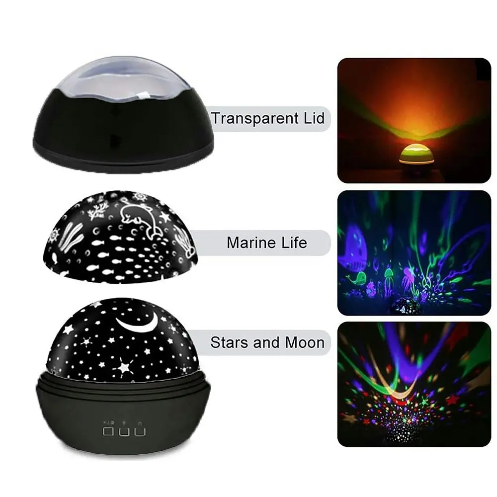 360 Degree Rotation Colorful Starry Night Light Projector