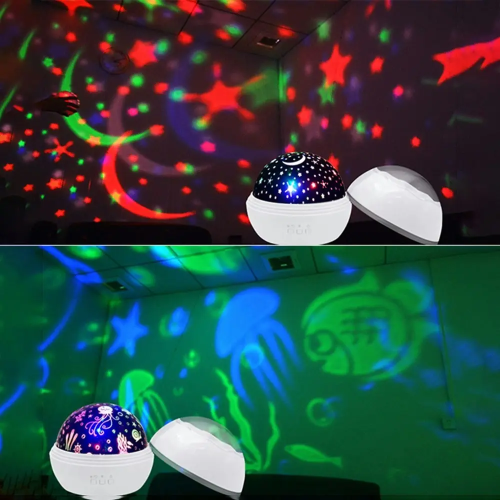 360 Degree Rotation Colorful Starry Night Light Projector