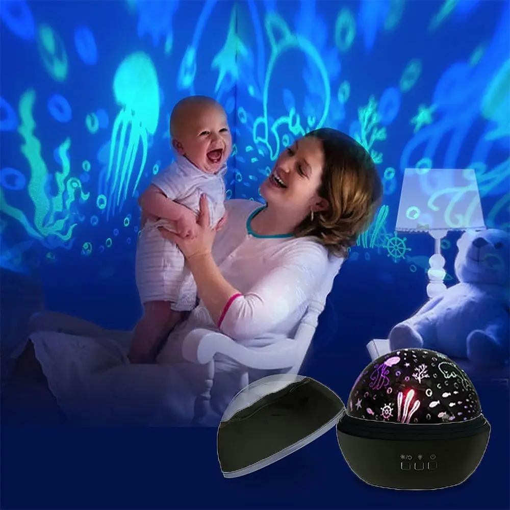 360 Degree Rotation Colorful Starry Night Light Projector