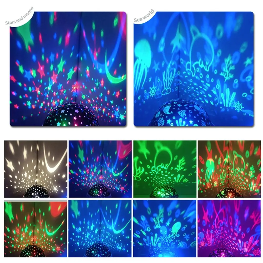 360 Degree Rotation Colorful Starry Night Light Projector