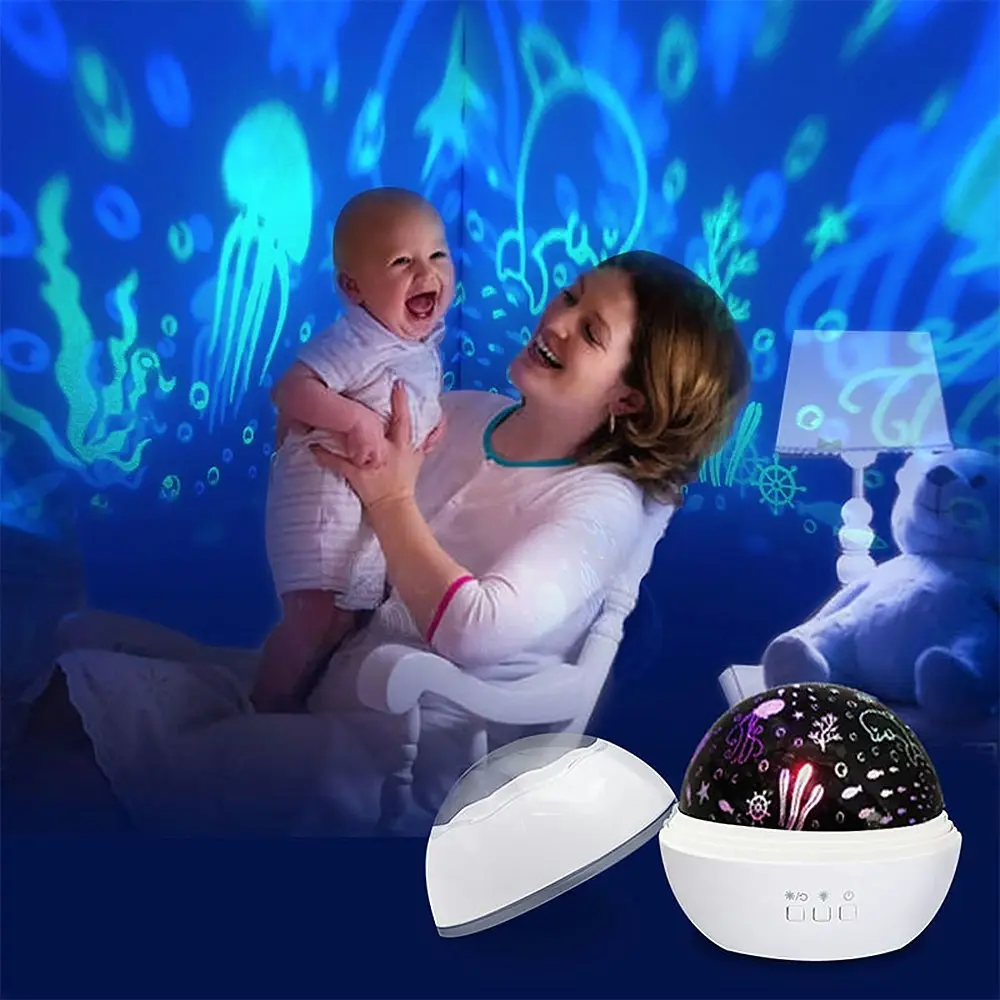 360 Degree Rotation Colorful Starry Night Light Projector