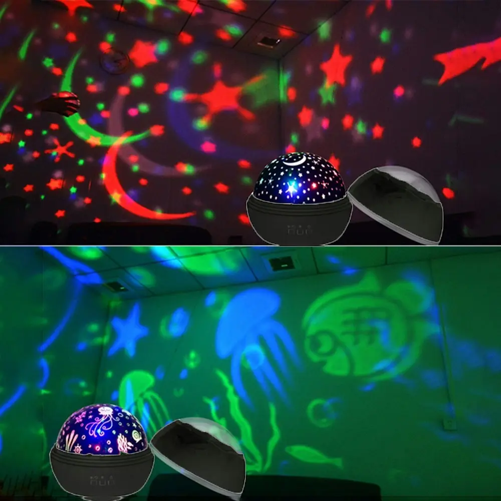 360 Degree Rotation Colorful Starry Night Light Projector