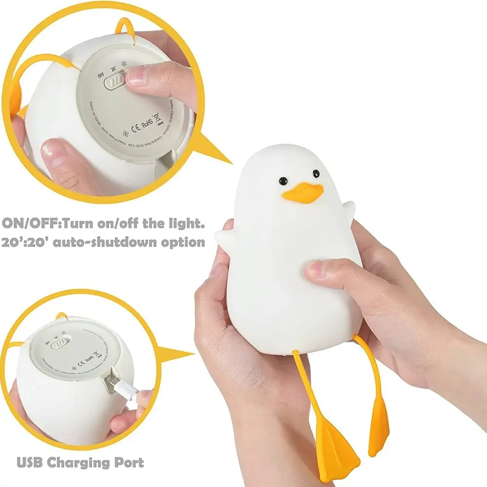 Duck Night Light Pat Light Children Silicone Bedside Atmosphere Light