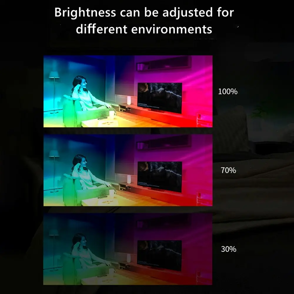 3 Pack RGB LED Night Light Romantic Mood Light USB Charge Ambient Light