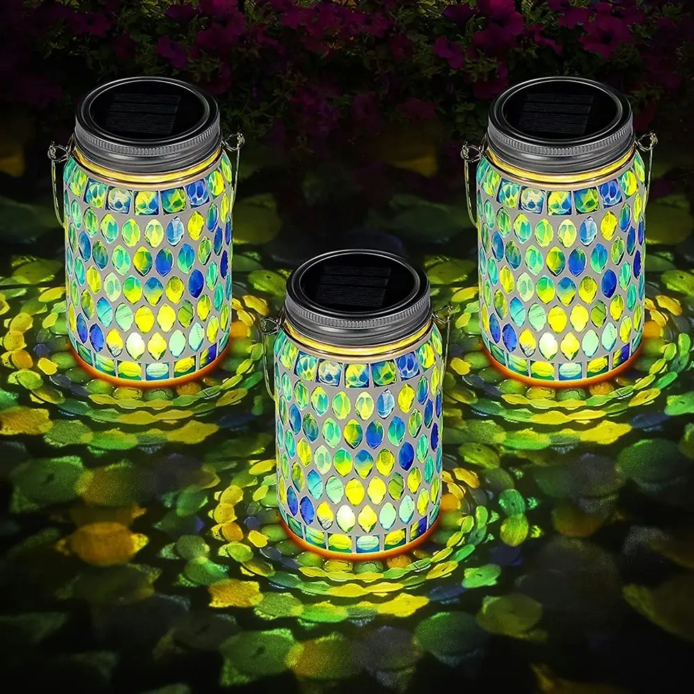 Outdoor Hanging Solar Lantern Waterproof Table Light Mosaic Night Light