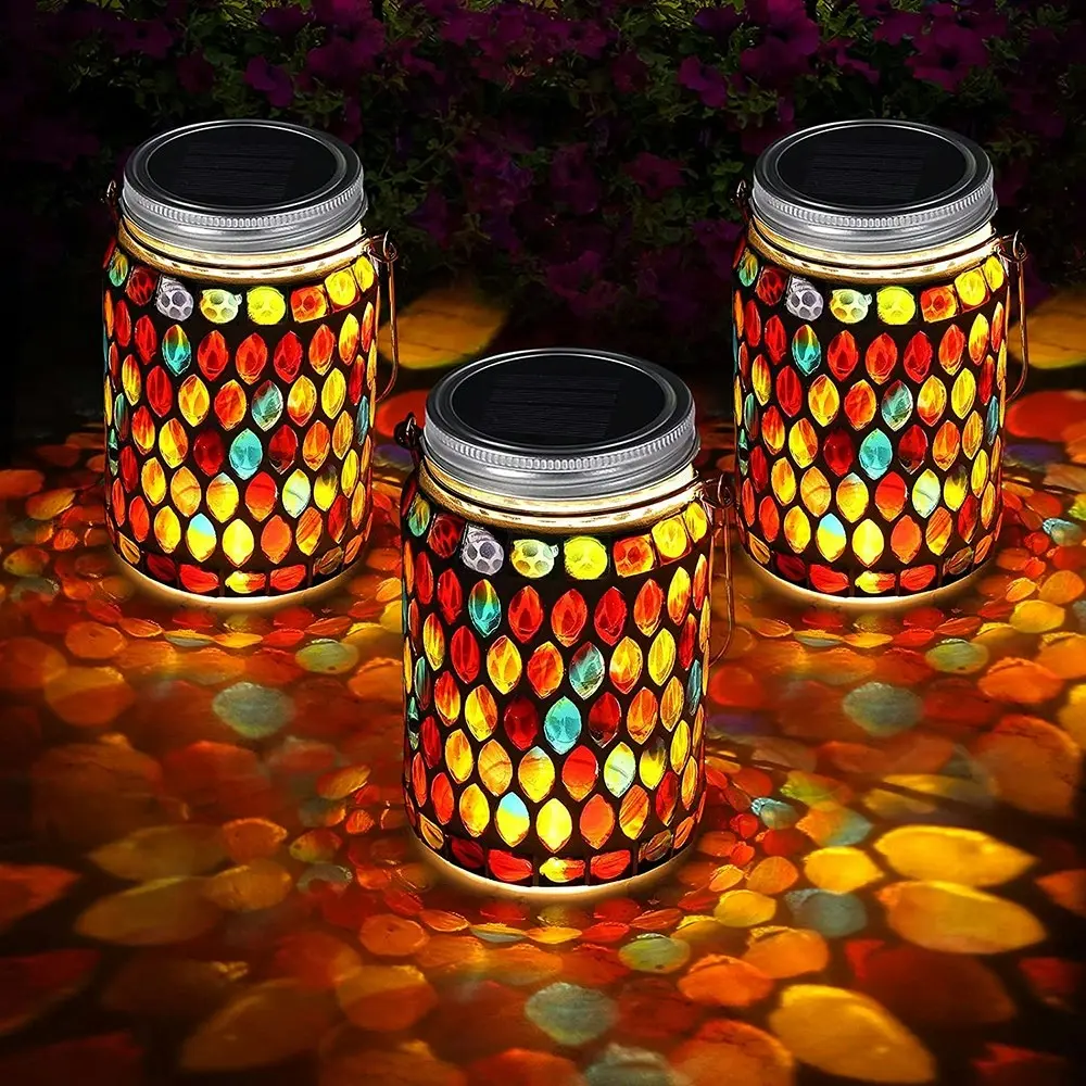 Outdoor Hanging Solar Lantern Waterproof Table Light Mosaic Night Light